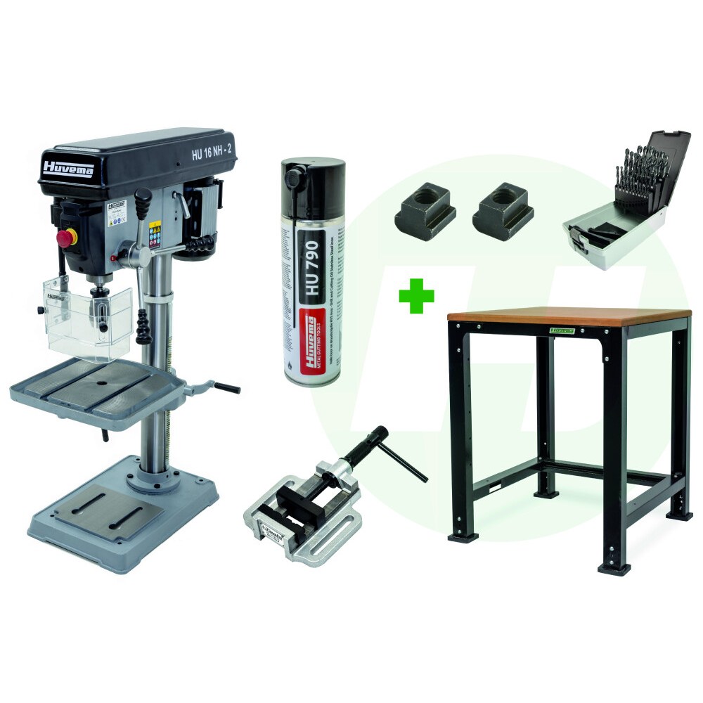 Huvema Tafelboormachine 16 mm - v-snaar aangedreven - 230V - combi deal ...